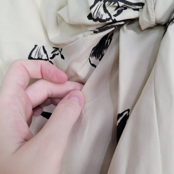 WHIT Printed Silk Shift Twist Front Bird Quirky White Dress Women Size 6 - Picture 8 of 8